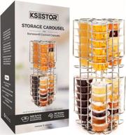 ksestor bartesian capsule storage carousel - stores up to 36 pods - 360° rotation - bartesian pod holder - bartesian capsule holder - bartesian - chrome finish логотип