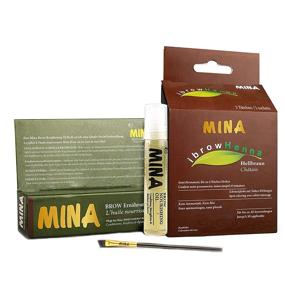 img 3 attached to 👁️ Enhance Your Brows with MINA ibrow Henna Professional Tint Kit - Complete Combo Pack including Nourishing Oil & Brush (Light Brown)