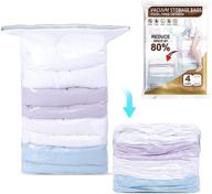 🔶 leverloc cube vacuum storage bags - set of 4 jumbo packs | pump-free space saver bags for clothes, comforters, pillows, beddings, blankets | closet organizer | 80% space saving logo