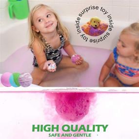 img 2 attached to 🛁 Бомбы для ванны для детей: органические шарики с игрушками! Идеальный набор в подарок на День рождения/Рождество для девочек и мальчиков - 12 штук, по 3.5 унции каждая