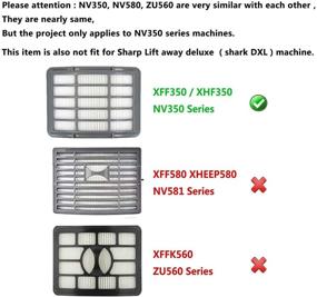 img 2 attached to XIMOON Replacement Filters Kit for Shark XFF350 XHF350 Navigator Lift-Away NV350, NV351, NV352, NV355, NV356, NV356E, NV357, NV360, NV370, UV440, UV540 - Hepa Filter + 2 Pack Pre-filter Foam & Felt