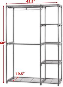 img 1 attached to 👕 Efficient Silver Freestanding Clothes Garment Organizer Closet by Simple Houseware