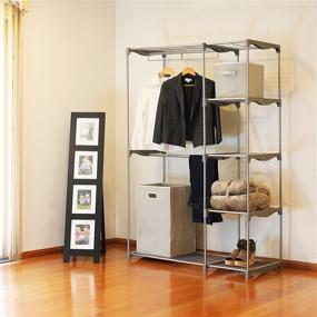 img 2 attached to 👕 Efficient Silver Freestanding Clothes Garment Organizer Closet by Simple Houseware