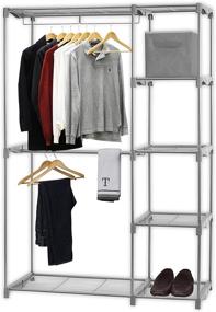 img 3 attached to 👕 Efficient Silver Freestanding Clothes Garment Organizer Closet by Simple Houseware