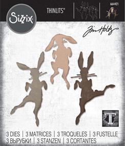 img 2 attached to 🐇 Набор тонких штампов Sizzix Thinlits 3 штуки Bunny Hop от Tim Holtz: Радость мультиколорного творчества!