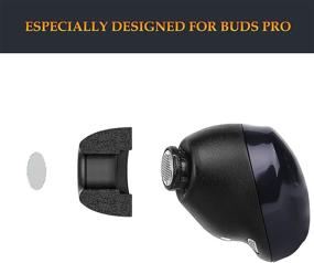 img 2 attached to Улучшите ваш опыт использования наушников Samsung Galaxy Buds Pro с помощью накладок наушников из пены SOULWIT: [с сетчатым дизайном] Замена, 3 пары, шумоизоляция, портативный чехол для хранения (черный, S/M/L)