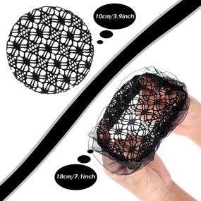 img 2 attached to Invisible Hair Net Bun Cover Elastic Mesh Edge Net with Exquisite Plaid Hair Net and Lace Bun Hair Net for Women and Girls Ballet (Classic Style)