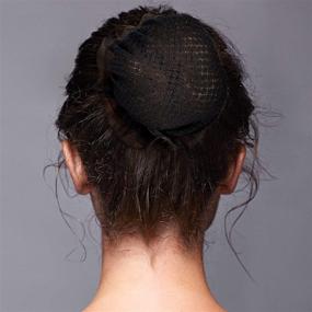 img 3 attached to Invisible Hair Net Bun Cover Elastic Mesh Edge Net with Exquisite Plaid Hair Net and Lace Bun Hair Net for Women and Girls Ballet (Classic Style)