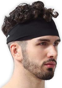 img 4 attached to 🧢 Mens Headband - Ultimate Sweat Band for Active Men - Ideal Head Band for Running, Yoga, Exercise, Basketball, Cycling, Football, Tennis - Boost Athletic Performance with Moisture Wicking Hairband