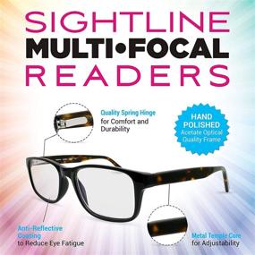 img 3 attached to 👓 Progressive Multifocus Reading Glasses with AR Coated Lenses Medium Fit Unisex by Sightline's: Premium Quality Acetate Frame