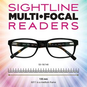 img 2 attached to 👓 Progressive Multifocus Reading Glasses with AR Coated Lenses Medium Fit Unisex by Sightline's: Premium Quality Acetate Frame