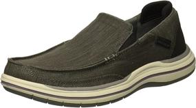 img 4 attached to Comfort and Style in Navy: Skechers Mens Elson Amster Moccasin Men's Shoes