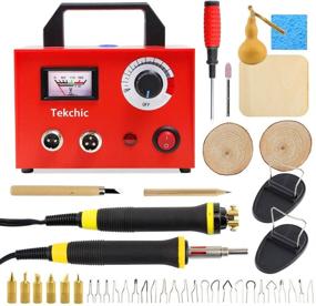 img 4 attached to 🔥 Upgraded Wood Burning Kit, Tekchic 110V 100W Dual Woodburning Pyrography Pens with 20 Tips including Ball Tips and Shading Tips, Temperature Control