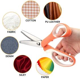 img 3 attached to ✂️ Professional UCEC Pinking Shears with Zig Zag Cut Scissors & Scalloped Edge Blade for Dressmaking, Sewing Crafts - Comfort Grip Handheld Tool Suitable for Various Fabrics and Paper