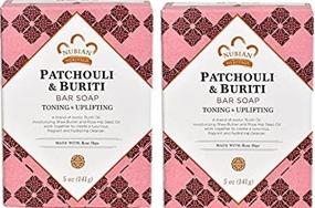 img 3 attached to (Twin Pack) Nubian Heritage Bar Soap - 🧼 Пачули и Бурити - 5 унций: Роскошный натуральный уход за кожей