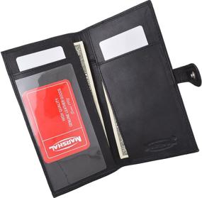 img 1 attached to Stylish & Durable High Marshal Leather Checkbook Cover for Men – Must-Have Men's Accessory!