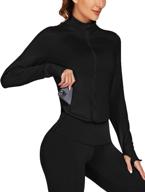 🧘 coorun women's full zip yoga track jacket with thumb hole - slim fit sportwear (s-xxl) логотип