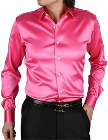 img 1 attached to 👔 Silver Button Sleeve Luxury Shirts for Men: Premium Men's Clothing and Shirts