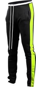 img 4 attached to Premium Slim Fit Track Pants for Men - Hip Hop Athletic Jogger Bottoms with Side Taping by Screenshotbrand