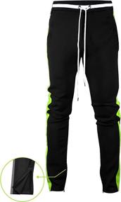 img 1 attached to Premium Slim Fit Track Pants for Men - Hip Hop Athletic Jogger Bottoms with Side Taping by Screenshotbrand