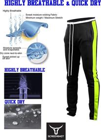 img 3 attached to Premium Slim Fit Track Pants for Men - Hip Hop Athletic Jogger Bottoms with Side Taping by Screenshotbrand