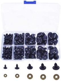 img 4 attached to 🐻 1 коробка с 125 штуками - овальная форма черного пластикового безопасного носика для мишки-плюшевого, марионетки и рукоделия от BESTCYC.