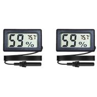 🌡️ 2-pack veanic mini digital hygrometer thermometer gauge with probe, lcd display for temperature fahrenheit and humidity meter, ideal for incubator, reptile plant terrarium, humidor, guitar case, greenhouse logo