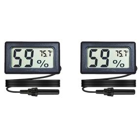 img 4 attached to 🌡️ 2-Pack Veanic Mini Digital Hygrometer Thermometer Gauge with Probe, LCD Display for Temperature Fahrenheit and Humidity Meter, Ideal for Incubator, Reptile Plant Terrarium, Humidor, Guitar Case, Greenhouse