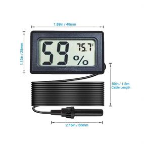 img 3 attached to 🌡️ 2-Pack Veanic Mini Digital Hygrometer Thermometer Gauge with Probe, LCD Display for Temperature Fahrenheit and Humidity Meter, Ideal for Incubator, Reptile Plant Terrarium, Humidor, Guitar Case, Greenhouse