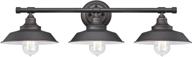 🔦 westinghouse lighting 6343400 iron hill 3-light wall fixture, highlights finish with metal shades, oil rubbed bronze/white logo