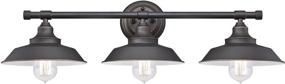 img 3 attached to 🔦 Westinghouse Lighting 6343400 Iron Hill 3-Light Wall Fixture, Highlights Finish with Metal Shades, Oil Rubbed Bronze/White