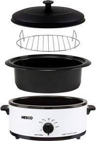 img 3 attached to Nesco 4816-14 White Roaster Oven, 6 quart, Porcelain