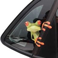 🐸 okdeals funny green peeping frog 3d car stickers - vinyl decals for trucks, windows, & auto (set of 2) logo