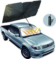 foldable car umbrella sunshade cover – protect vehicle from uv sun and heat, 57'' x 31'' – fits most vehicles logo