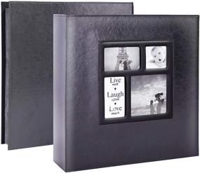 img 4 attached to 📷 Lanpn 4x6 Photo Album - 800 Photos, Extra Large Capacity Leather Cover - Holds 800 Pockets for Horizontal and Vertical Pictures - Black Pages for Family Weddings