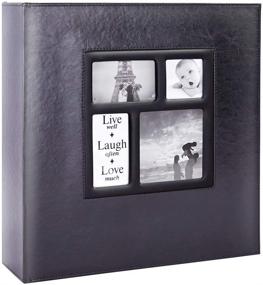 img 1 attached to 📷 Lanpn 4x6 Photo Album - 800 Photos, Extra Large Capacity Leather Cover - Holds 800 Pockets for Horizontal and Vertical Pictures - Black Pages for Family Weddings