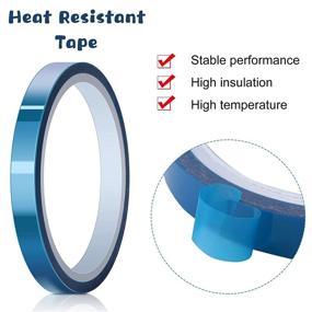 img 1 attached to 🔥 High Temperature Tape Heat Vinyl Press Tape Heat Resistant Sublimation Tape 3D Printing Heat Tape for Heat Transfer Electronics Masking (10mm) - 6 Rolls