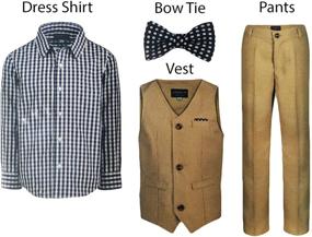 img 1 attached to 4-Piece Boys Formal Suit with Vest, 👔 Tie, Shirt, and Pants by Andy & Evan.