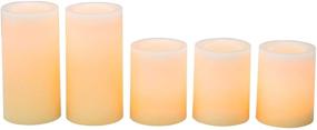 img 2 attached to Set of 5 Candle Impressions Ombre Design Pillar Flameless Candles - Real Wax, Auto Timer Feature - Buttercream