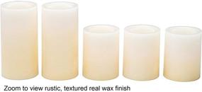 img 3 attached to Set of 5 Candle Impressions Ombre Design Pillar Flameless Candles - Real Wax, Auto Timer Feature - Buttercream