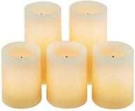 set of 5 candle impressions ombre design pillar flameless candles - real wax, auto timer feature - buttercream логотип