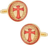 knights templar gold tone cufflinks logo