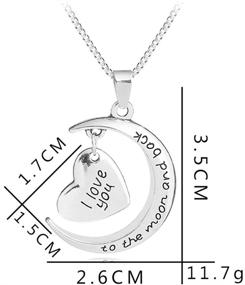 img 3 attached to 🌙 Galaxia Air "I Love You to The Moon and Back Pendants Necklace: The Perfect Heart Pendant Necklace Gift