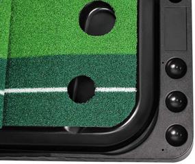 img 2 attached to VAV Golf Putting Green with Ball Return: Portable Mat for Backyard Practice, 🏌️ Alignment Training Aid for Home & Office Use - 118 in x 11.8 in