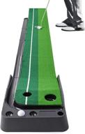 vav golf putting green with ball return: portable mat for backyard practice, 🏌️ alignment training aid for home & office use - 118 in x 11.8 in logo