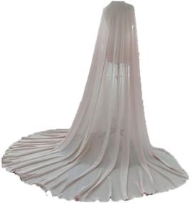 img 1 attached to EllieHouse Women's Long Chiffon Bridal Cape Wedding Veil Cloak T13 - Enhance SEO