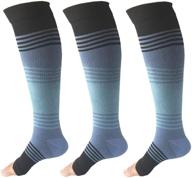 🧦 3 pairs of graduated compression socks sleeve, 20-25mmhg, open toe design for better comfort logo