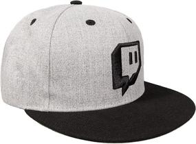 img 1 attached to 🎮 Grey Twitch Embroidered Snapback Hat with Glitch Design