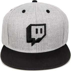 img 2 attached to 🎮 Grey Twitch Embroidered Snapback Hat with Glitch Design