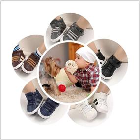 img 3 attached to BiBeGoi Infant Baby High Top Sneakers: Soft Anti-Slip PU Leather Moccasins for First Walking